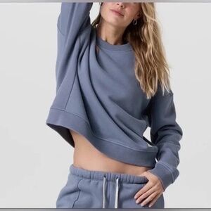 VUORI Restore‎ Rib Crew Sweatshirt Blue Heron Medium